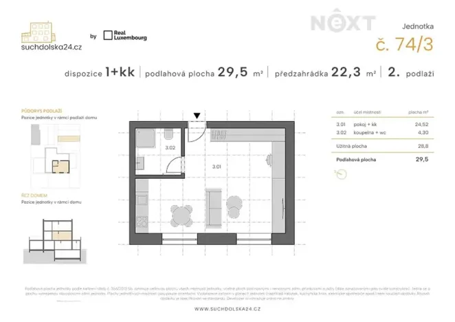 Prodej bytu 1+1, Praha - Sedlec, Suchdolská, 27 m2