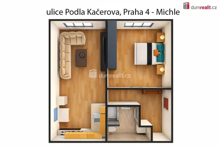 Pronájem bytu 2+kk, Praha - Michle, Podle Kačerova, 41 m2