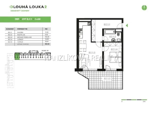 Pronájem bytu 2+kk, České Budějovice, Volejbalistů, 57 m2