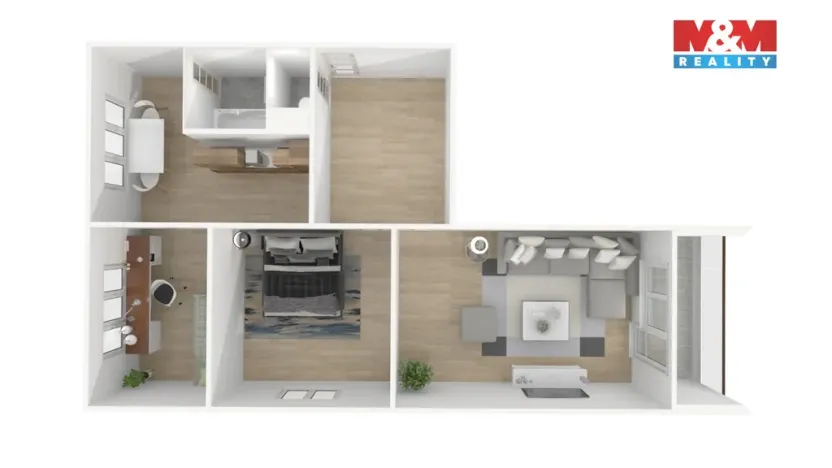 Pronájem bytu 3+1, Poběžovice, Budovatelů, 69 m2