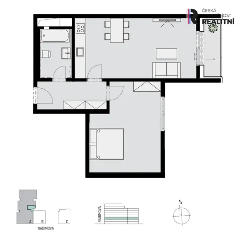 Pronájem bytu 2+kk, Praha - Břevnov, Radimova, 58 m2