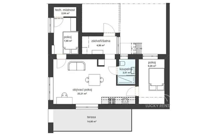 Pronájem rodinného domu, Hradec Králové, Přemyslova, 53 m2