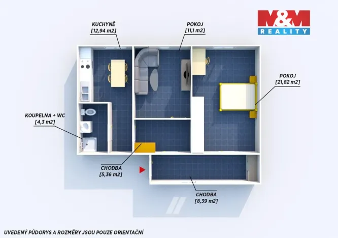 Pronájem bytu 2+1, Nepomuk, náměstí Augustina Němejce, 64 m2