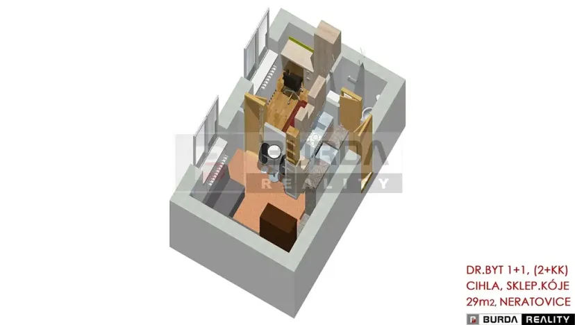 Pronájem bytu 1+1, Neratovice, 28 m2