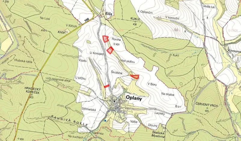 Prodej pole, Oplany, 21411 m2