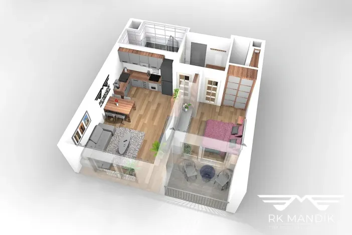 Pronájem bytu 2+kk, Praha, Stočesova, 51 m2