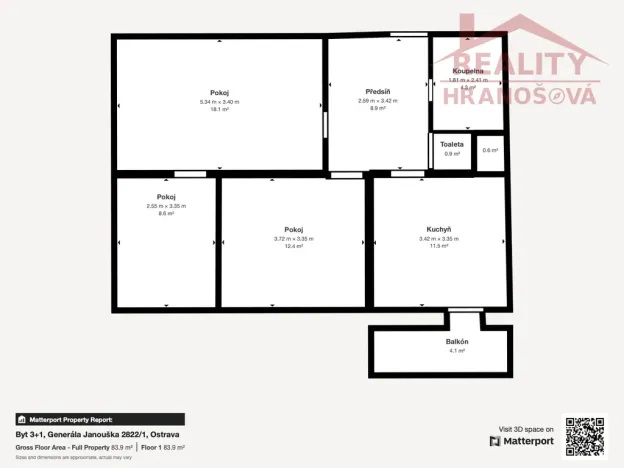 Prodej bytu 3+1, Ostrava, Gen. Janouška, 70 m2