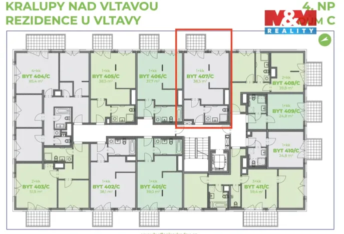 Prodej bytu 1+kk, Kralupy nad Vltavou, Nádražní, 38 m2
