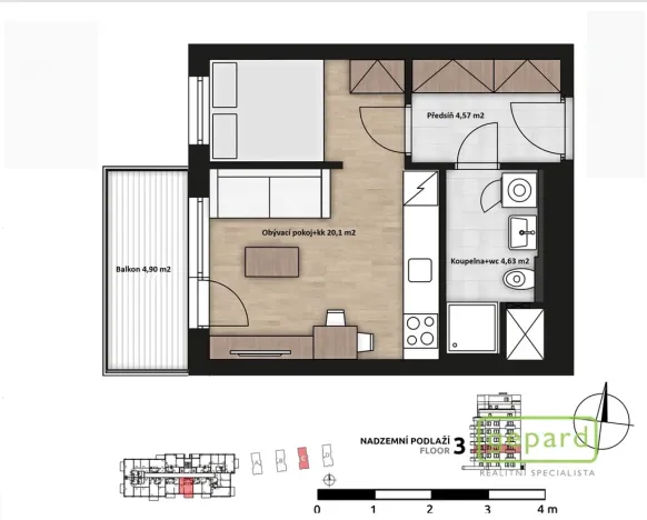 Prodej bytu 1+kk, Praha, Fabiánové, 31 m2