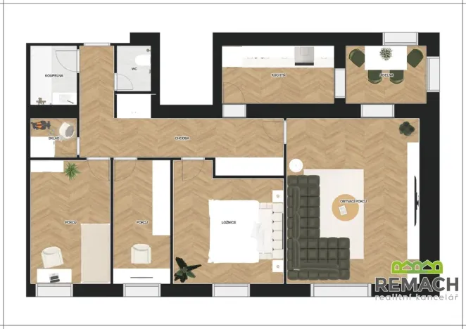 Pronájem bytu 4+1, Uherské Hradiště, Šromova, 90 m2