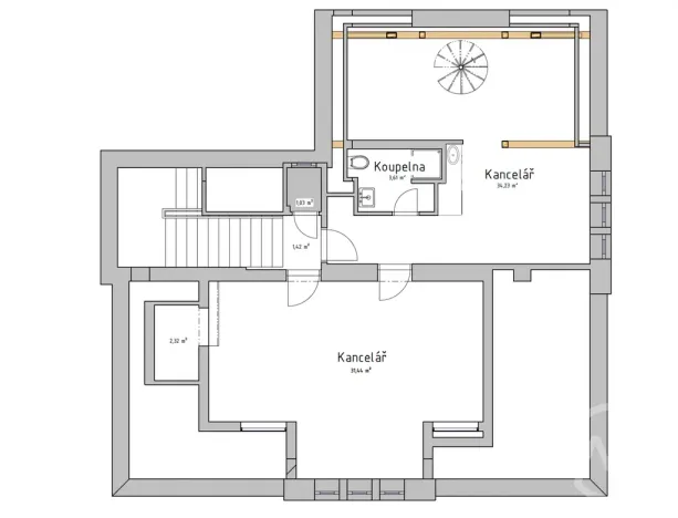 Pronájem kanceláře, Ostrava - Mariánské Hory, Nivnická, 72 m2
