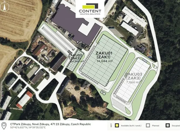 Pronájem výrobních prostor, Zákupy, Nové Zákupy, 7066 m2