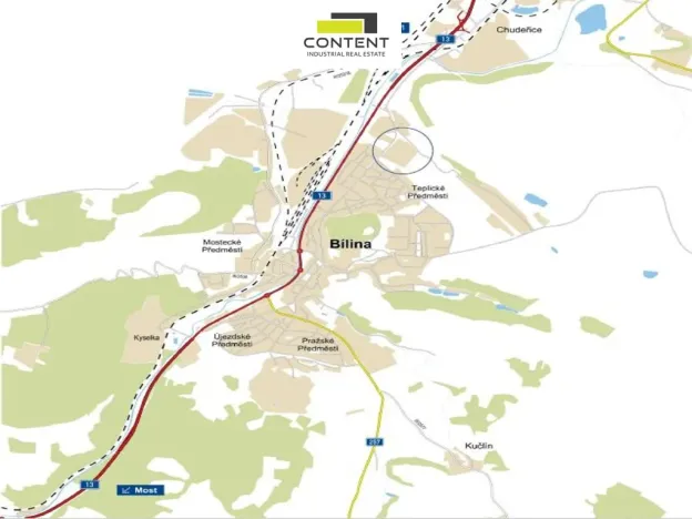 Pronájem skladu, Bílina - Teplické Předměstí, Teplická, 3000 m2