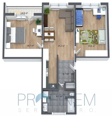 Pronájem bytu 3+1, Ústí nad Orlicí, Jilemnického, 77 m2