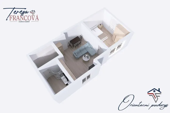 Pronájem bytu 2+kk, Určice, 43 m2