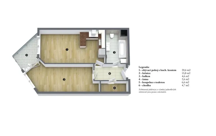 Pronájem bytu 2+kk, Praha - Hlubočepy, Hugo Haase, 55 m2