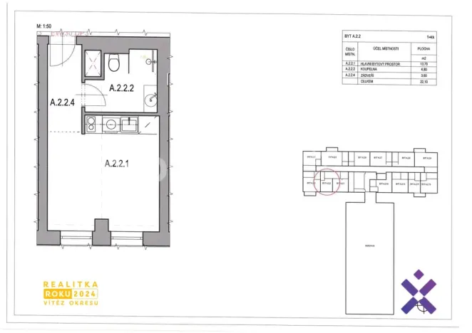 Pronájem bytu 1+kk, Zlín, Lorencova, 22 m2