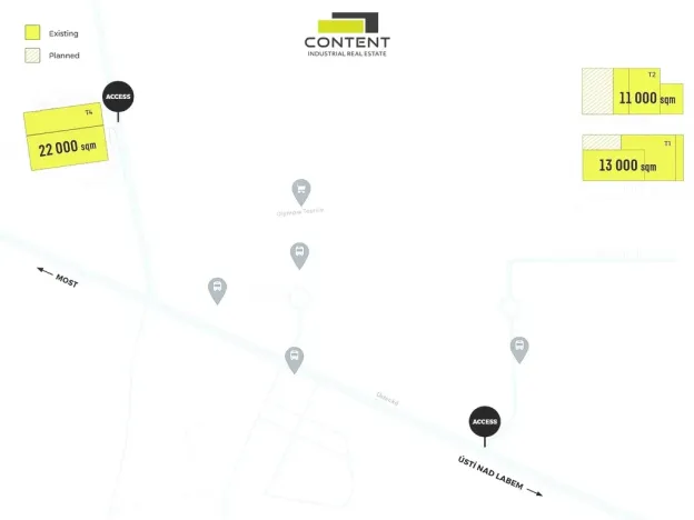 Pronájem výrobních prostor, Krupka, Eduarda Proppera, 5493 m2