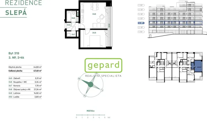 Pronájem bytu 2+kk, Brno - Zábrdovice, Slepá, 45 m2