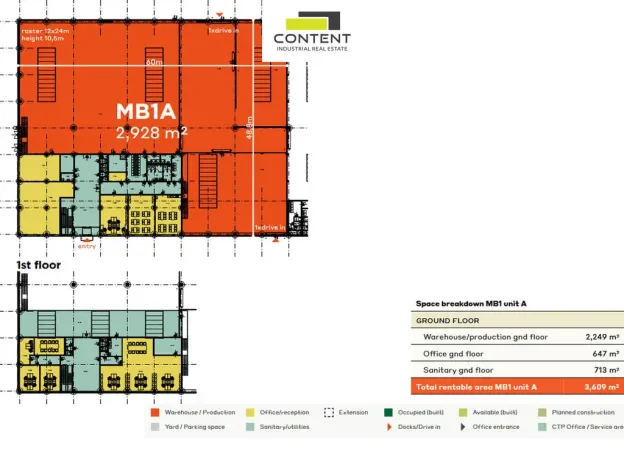 Pronájem skladu, Mladá Boleslav - Bezděčín, 2249 m2