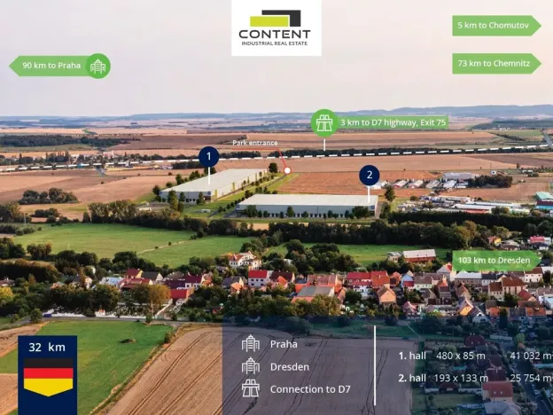 Pronájem výrobních prostor, Údlice, Droužkovická, 25754 m2