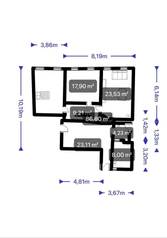 Pronájem bytu 3+kk, Teplice, U Hadích lázní, 86 m2