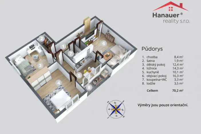 Prodej bytu 3+1, Děčín - Děčín VI-Letná, Weberova, 67 m2