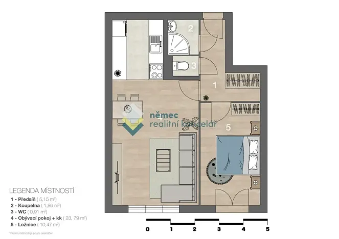 Pronájem bytu 2+kk, Praha - Braník, Ke Krči, 42 m2