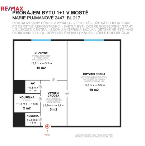 Pronájem bytu 1+1, Most, Marie Pujmanové, 38 m2