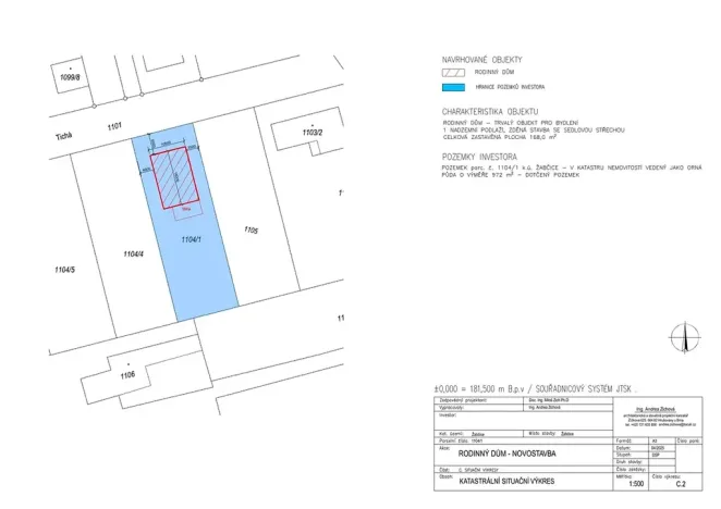 Prodej pozemku pro bydlení, Žabčice, Tichá, 972 m2