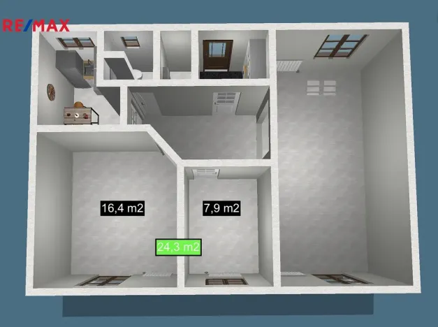 Pronájem kanceláře, Ostrava - Kunčice, Meziveská, 37 m2