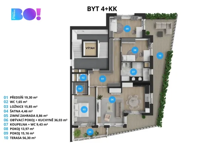 Pronájem bytu 4+kk, Ostrava, F. X. Riepla, 116 m2