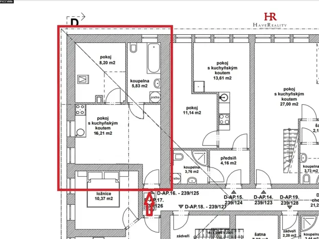 Pronájem bytu 2+kk, Týnec nad Sázavou, 30 m2