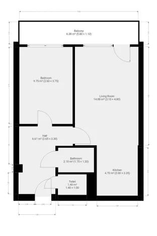 Pronájem bytu 2+kk, Praha - Střížkov, Jablonecká, 41 m2