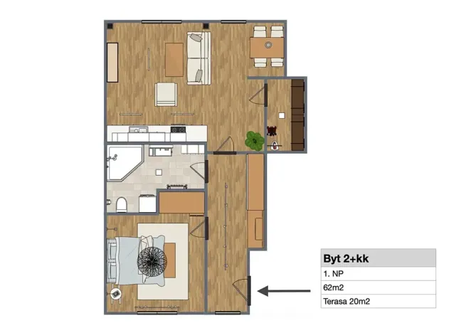 Prodej bytu 2+kk, Bělá pod Bezdězem, Jarní, 57 m2