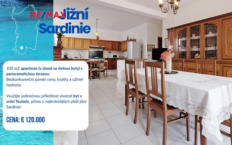 Prodej bytu 3+kk, Teulada, Itálie, 100 m2