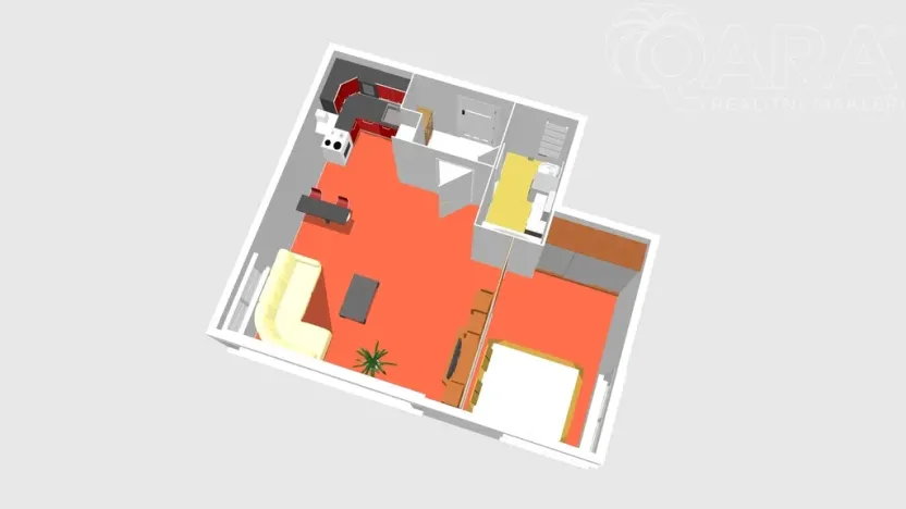 Pronájem bytu 2+kk, Praha, Kurta Konráda, 46 m2