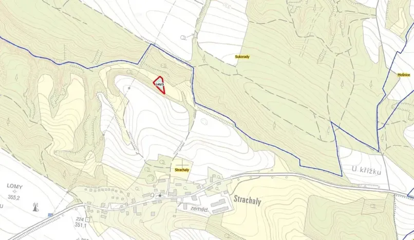 Prodej louky, Snědovice, 1482 m2