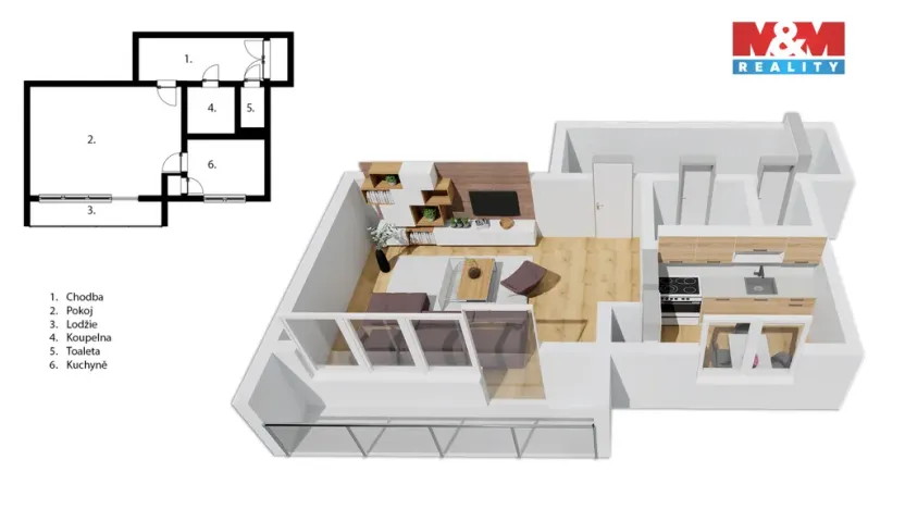 Prodej bytu 1+1, Kutná Hora, Na Studních, 32 m2