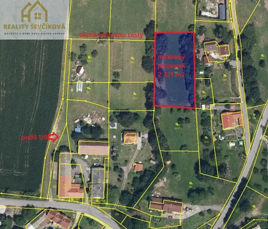 Prodej pozemku, Hřibojedy, 2371 m2