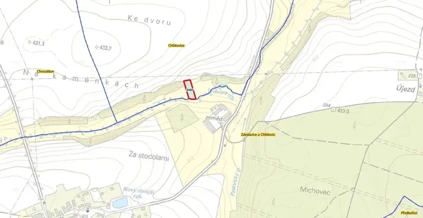 Prodej louky, Chlístovice, 2031 m2