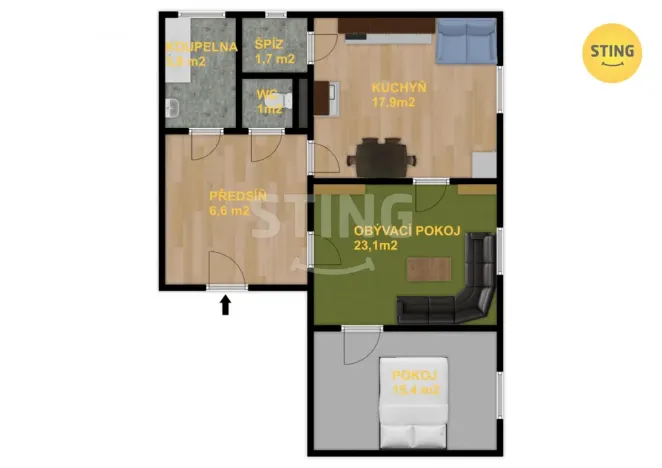 Prodej bytu 2+1, Jihlava, Seifertova, 69 m2