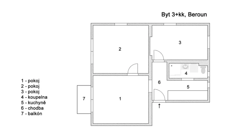 Pronájem bytu 3+kk, Beroun - Beroun-Město, Třída Míru, 54 m2