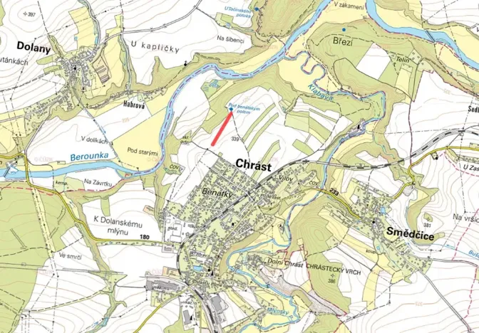 Prodej pole, Chrást, 4509 m2