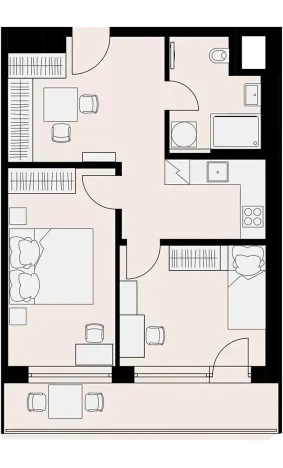 Pronájem bytu 2+1, Praha - Hlubočepy, Vítové, 47 m2