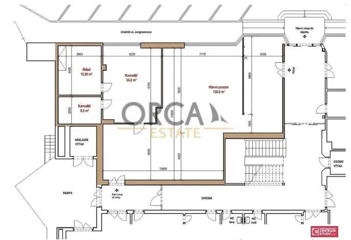 Pronájem obchodního prostoru, Kyjov, Jungmannova, 198 m2