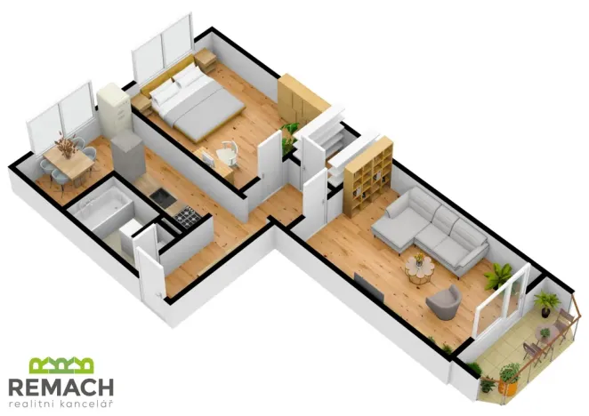 Pronájem bytu 2+1, Uherské Hradiště, Štěpnická, 61 m2