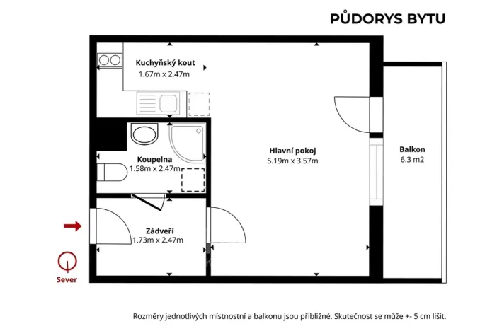 Pronájem bytu 1+kk, Praha - Horní Měcholupy, Hornoměcholupská, 32 m2