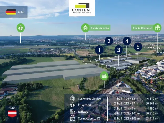 Pronájem výrobních prostor, České Budějovice - České Budějovice 7, Stradonická, 23919 m2