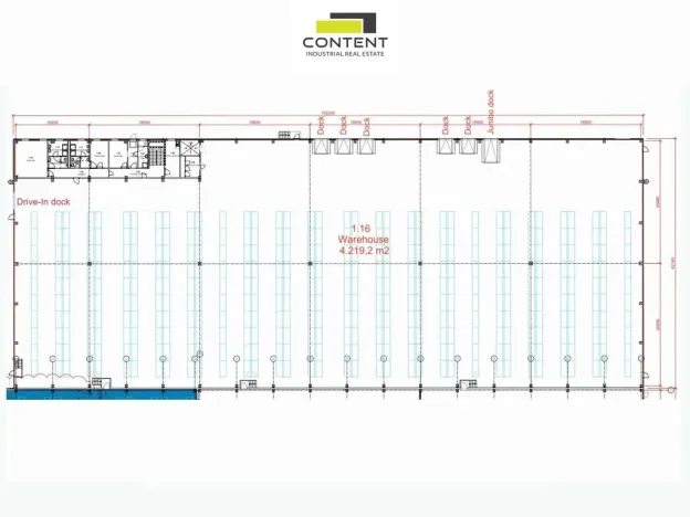 Pronájem skladu, Lovosice, Průmyslová, 4219 m2
